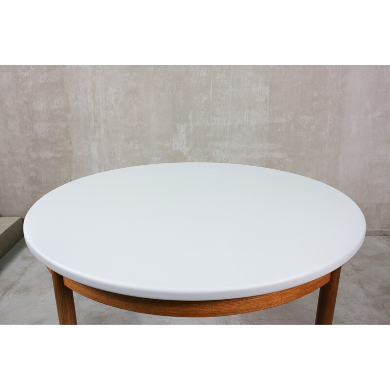 Mid-Century Round Painted Teak Dining Table, 1960s