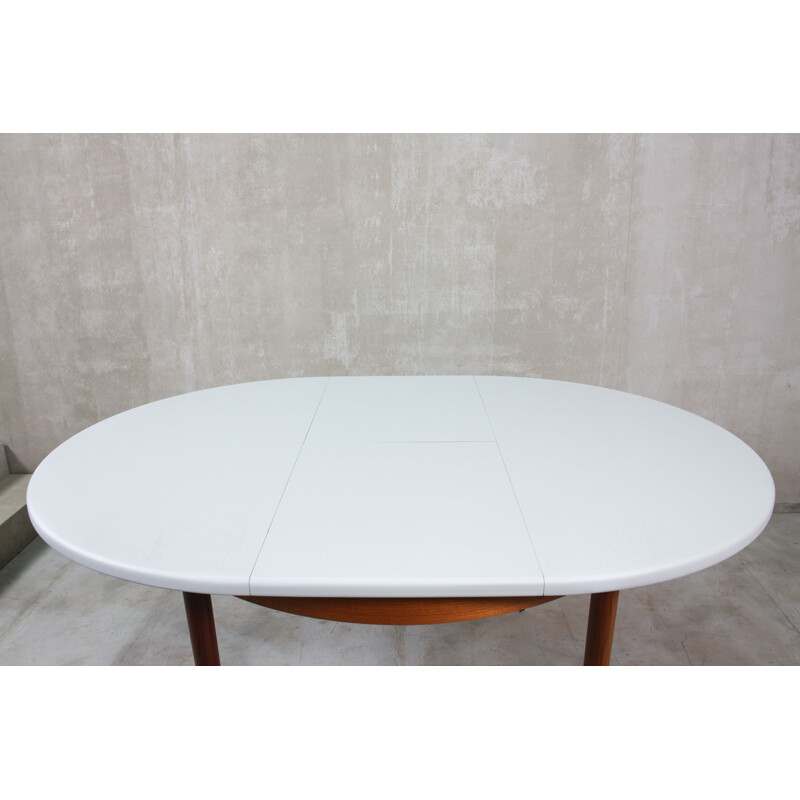 Mid-Century Round Painted Teak Dining Table, 1960s