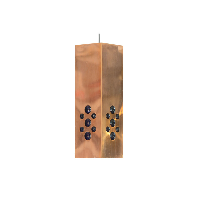 Vintage Copper pendant light by Hans-Agne Jakobsson for H-A Jakobsson AB, Markaryd Sweden 1960s