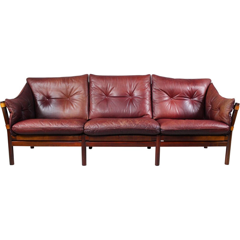 Vintage-Ledersofa Ilona von Arne Norell, Aneby Møbler 1960