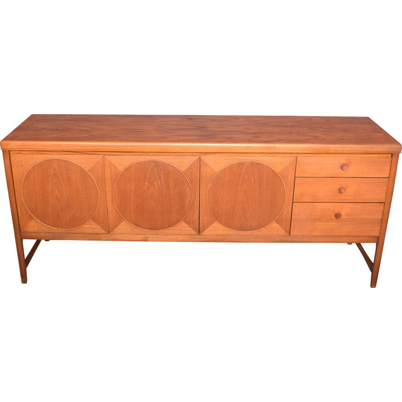 Vintage Teak  Nathan Circles Long Teak Sideboard 1960s