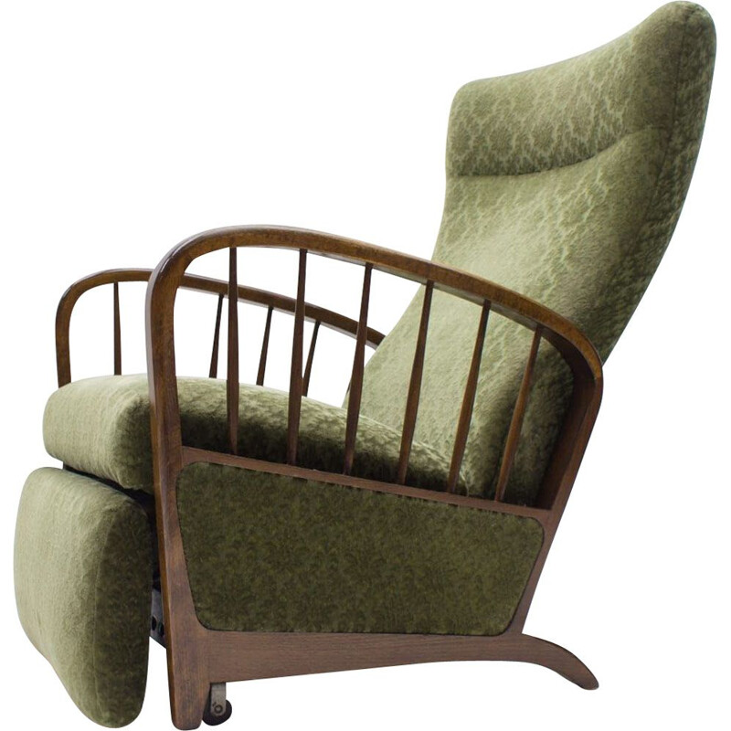 Mid-Century Green Lounge Chair with Armrests, 1950s