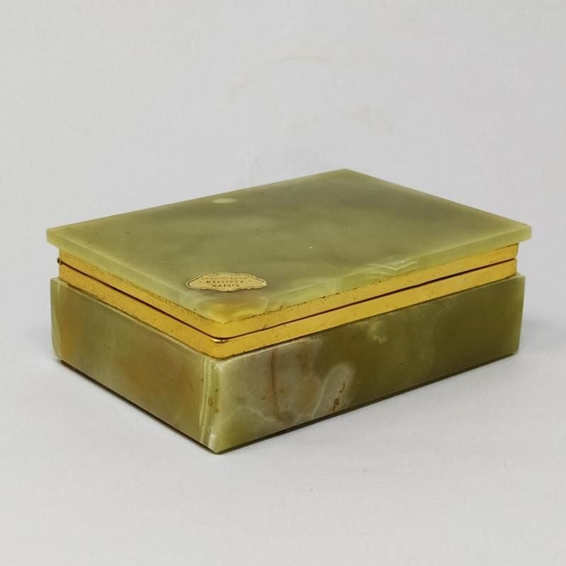 Vintage Green Onyx Box Italy 1960s