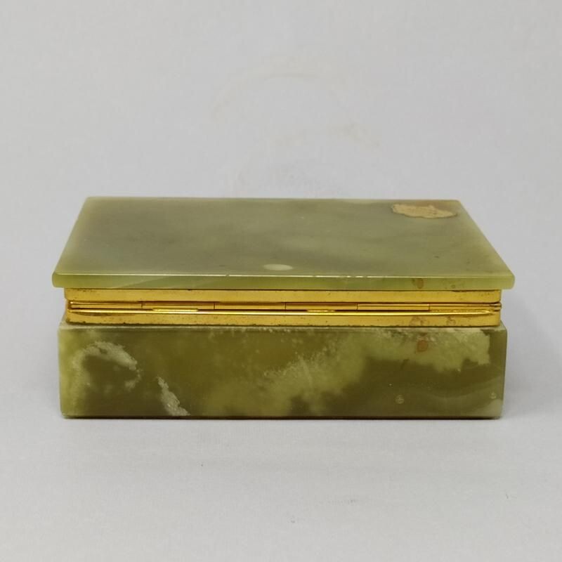 Vintage Green Onyx Box Italy 1960s