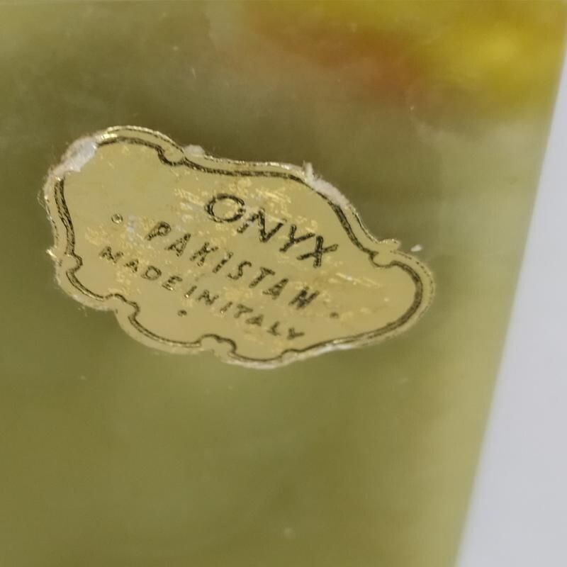 Boîte vintage en onyx vert en Italie 1960