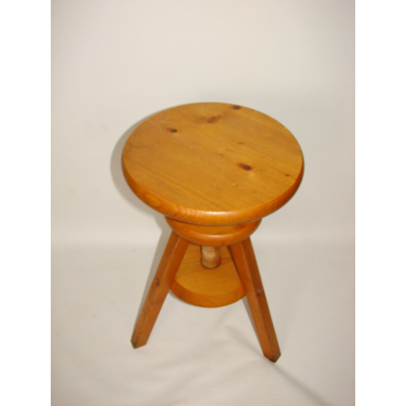 Vintage Wooden stool , 1980s
