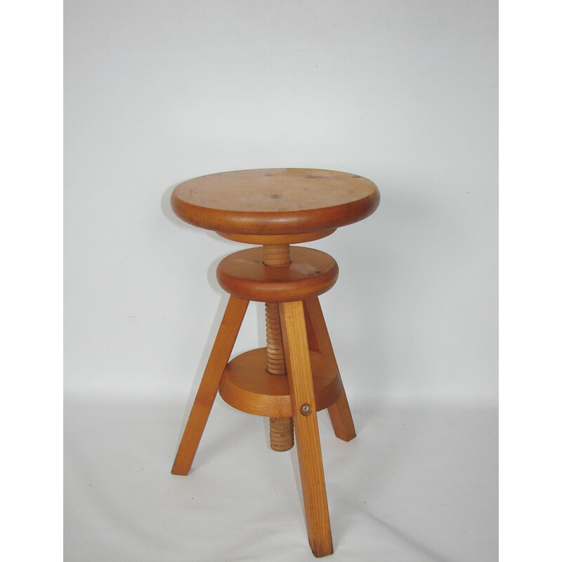 Vintage Wooden stool , 1980s