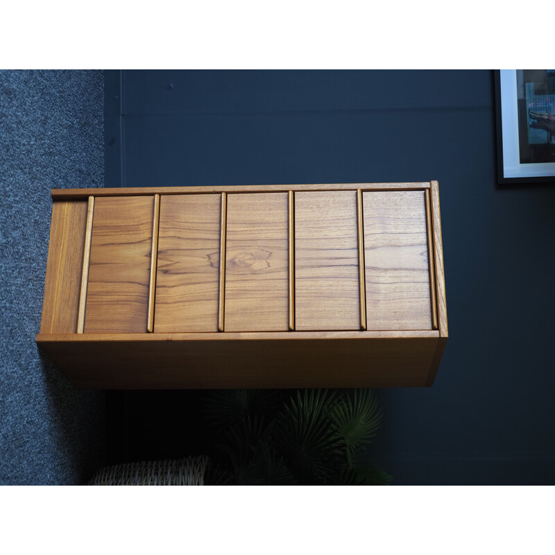 Mid Century Teak Narrow Chest of Drawers Storage Danish 