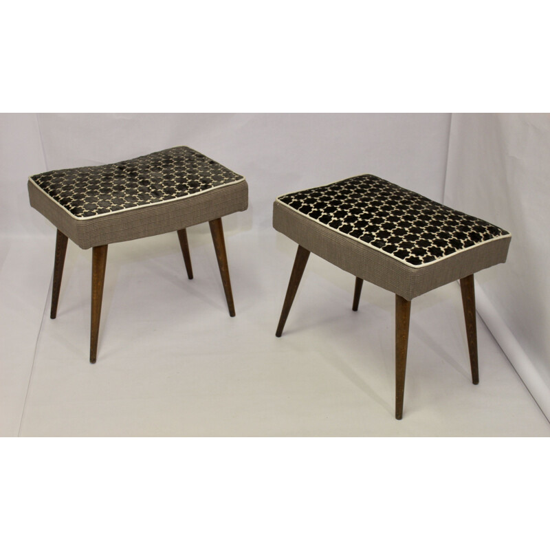 Paire de tabourets vintage scandinaves 1960