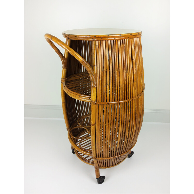 Vintage serving bar Bamboo Rattan 1960