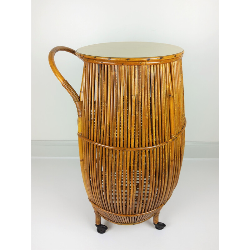 Vintage serving bar Bamboo Rattan 1960