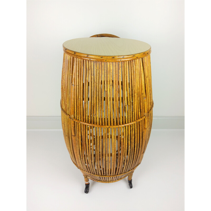 Vintage serving bar Bamboo Rattan 1960