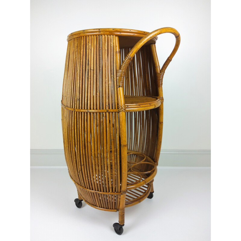 Vintage serving bar Bamboo Rattan 1960