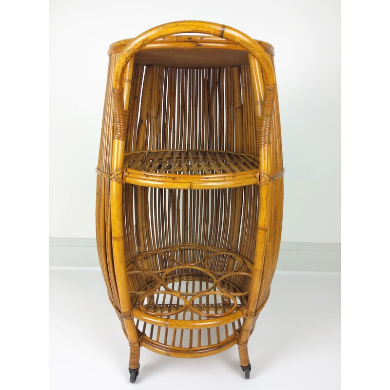 Vintage serving bar Bamboo Rattan 1960