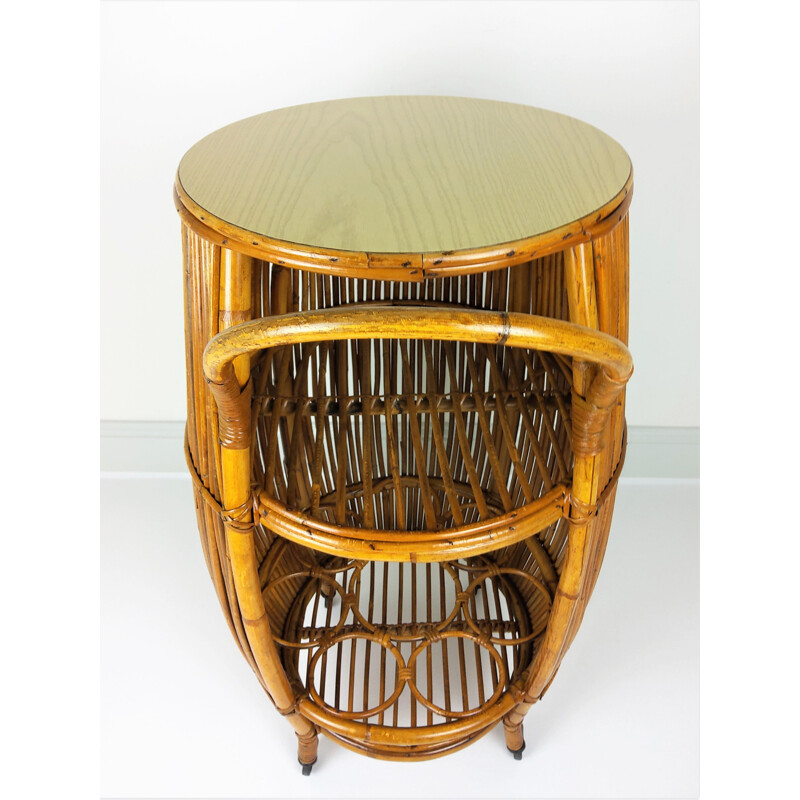 Vintage serving bar Bamboo Rattan 1960