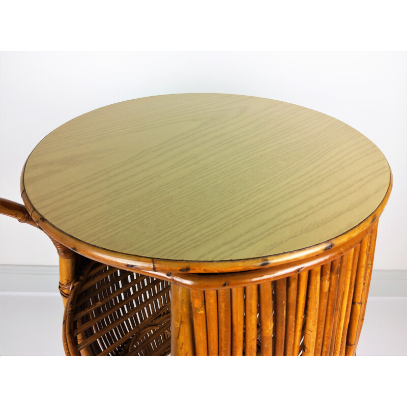 Vintage serving bar Bamboo Rattan 1960