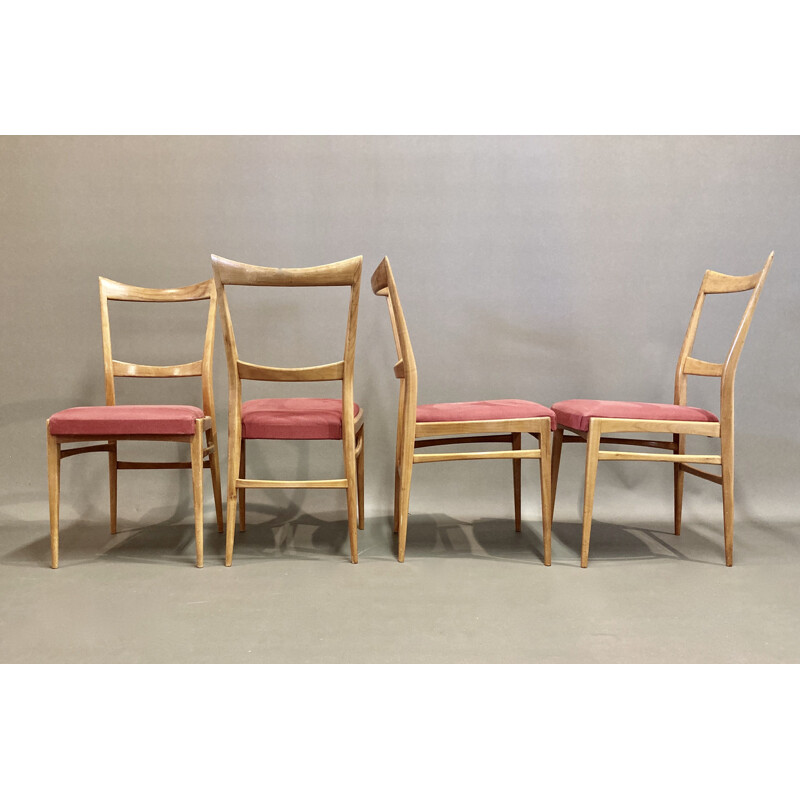 Ensemble de 5 chaises vintage scandinaves 1950