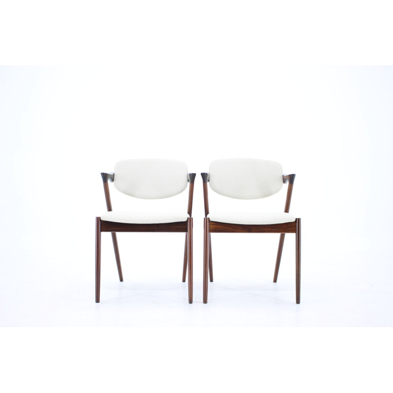 Set of 6 vintage Model 42 Rosewood Dining Chairs,Kai Kristiansen 1960s