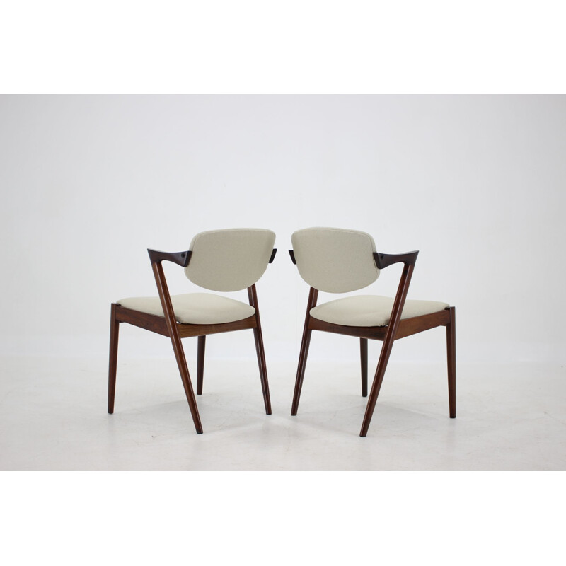 Set of 6 vintage Model 42 Rosewood Dining Chairs,Kai Kristiansen 1960s