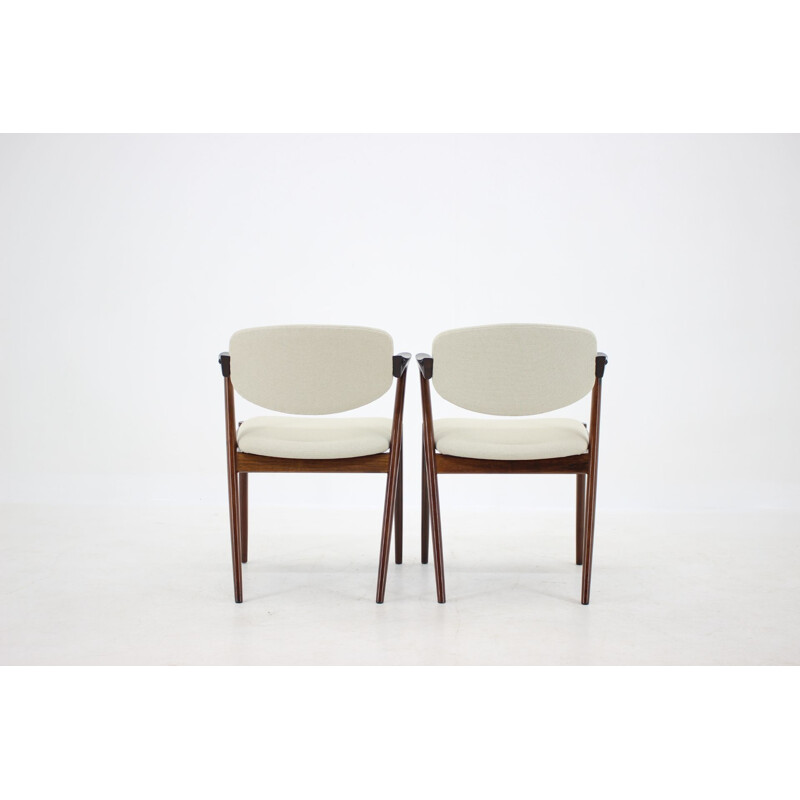 Lot de 6 chaises de salle à manger vintage en palissandre modèle 42, Kai Kristiansen, 1960