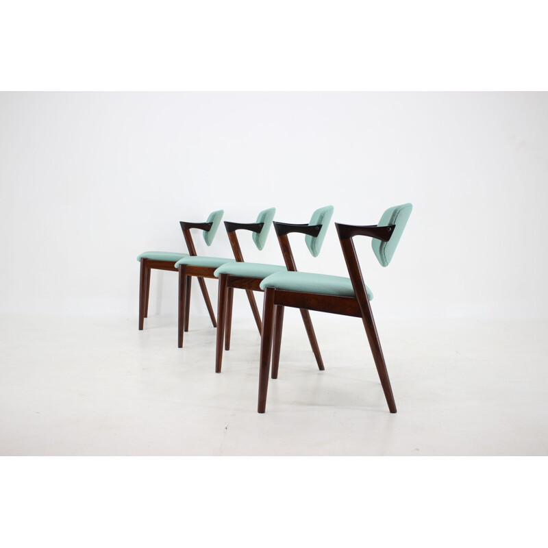 Set of 4 vintage Model 42 Rosewood Dining Chairs,Kai Kristiansen 1960s