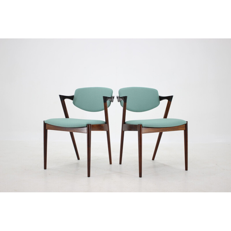 Set of 4 vintage Model 42 Rosewood Dining Chairs,Kai Kristiansen 1960s
