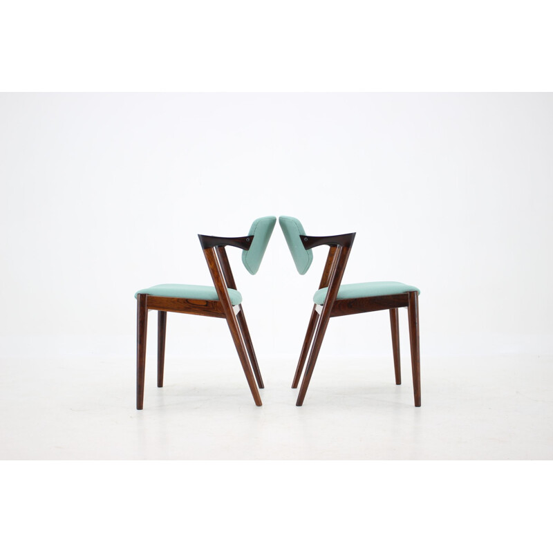 Set of 4 vintage Model 42 Rosewood Dining Chairs,Kai Kristiansen 1960s