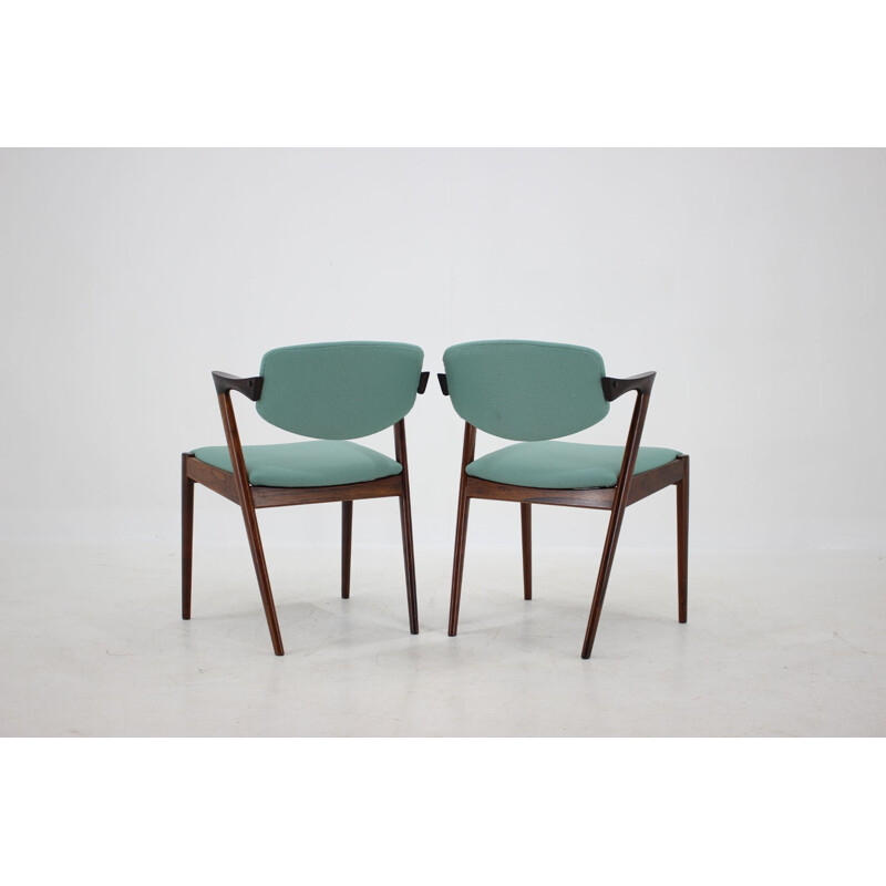 Ensemble de 4 chaises vintage en palissandre modèle 42, Kai Kristiansen, 1960