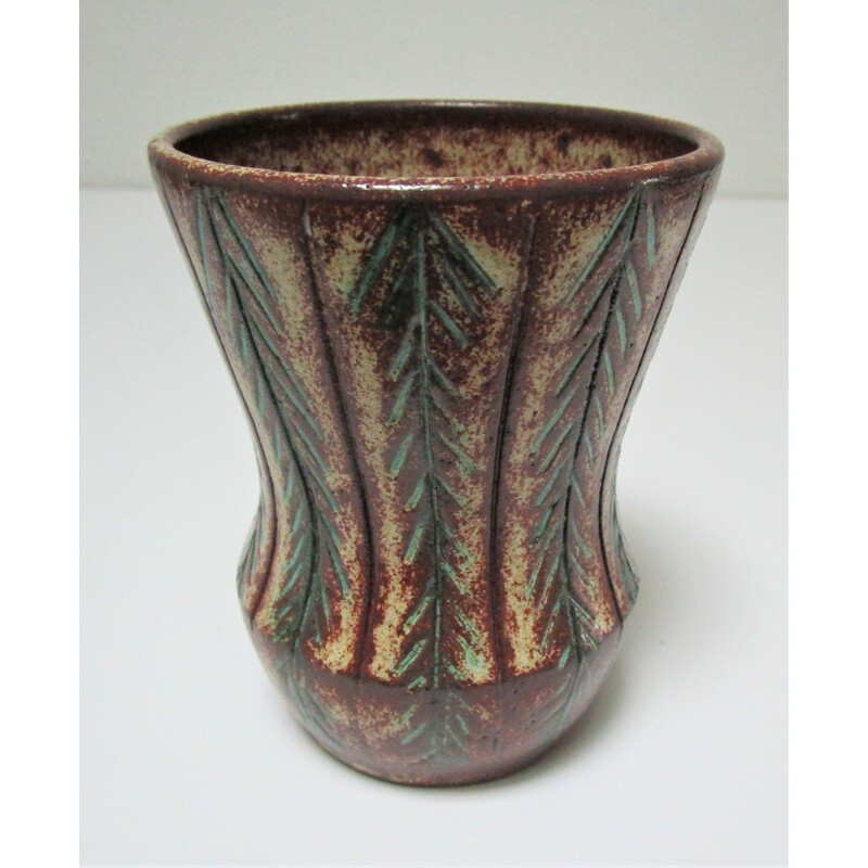 Vintage ceramic vase from Accolay 1970 plant decoration