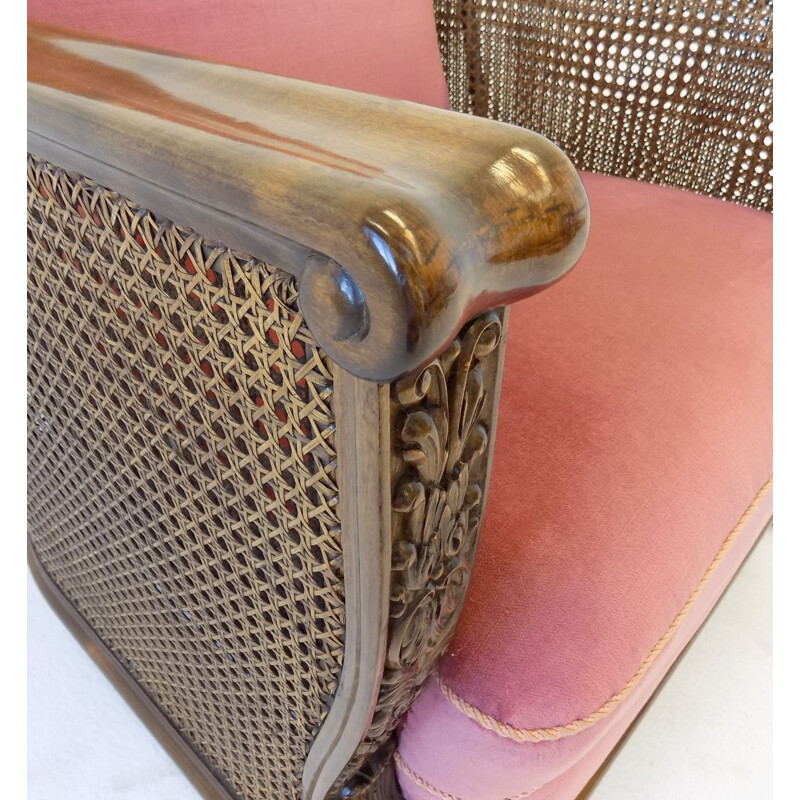 Poltrona vintage in rattan tedesco 1930