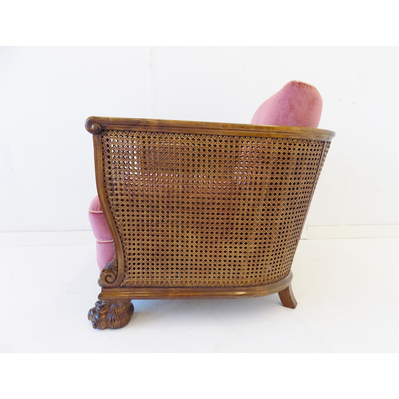 Poltrona vintage in rattan tedesco 1930