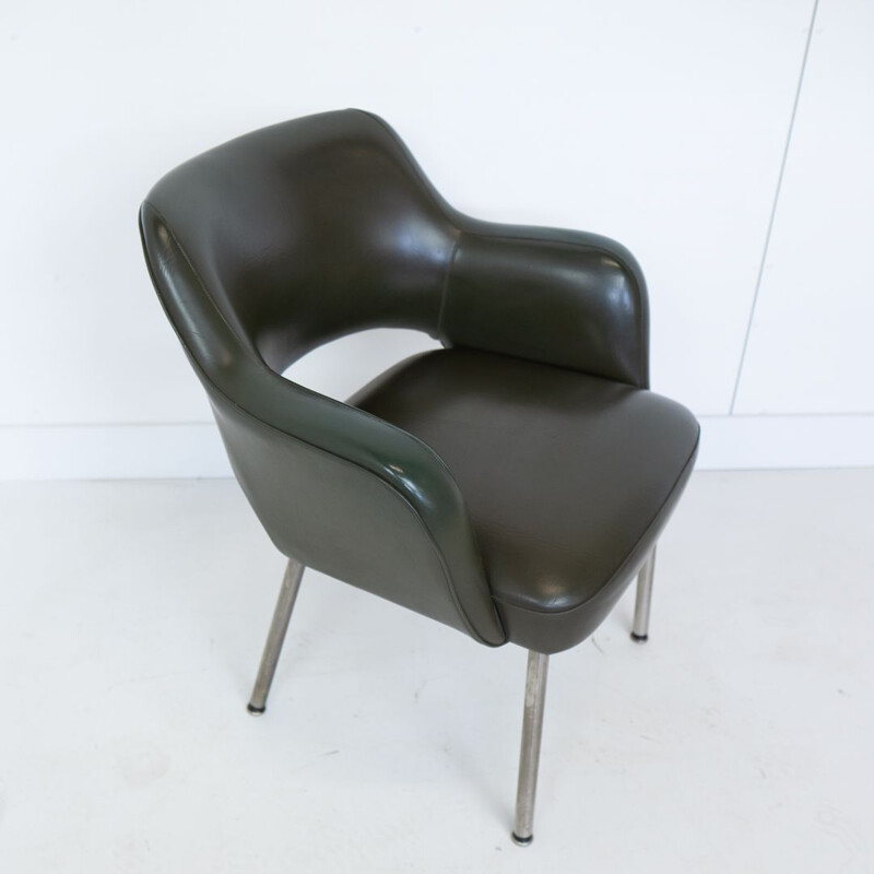 Vintage Leatherette Armchair Mobiltecnica Torino Italian 1980s