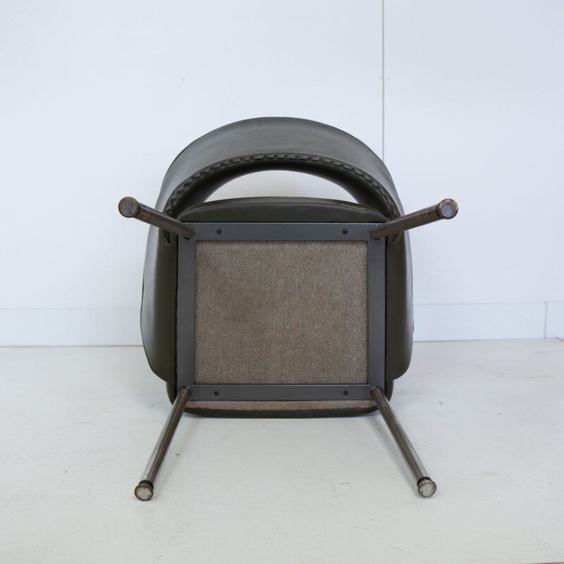 Vintage kunstlederen fauteuil Mobiltecnica Torino Italiaans 1980