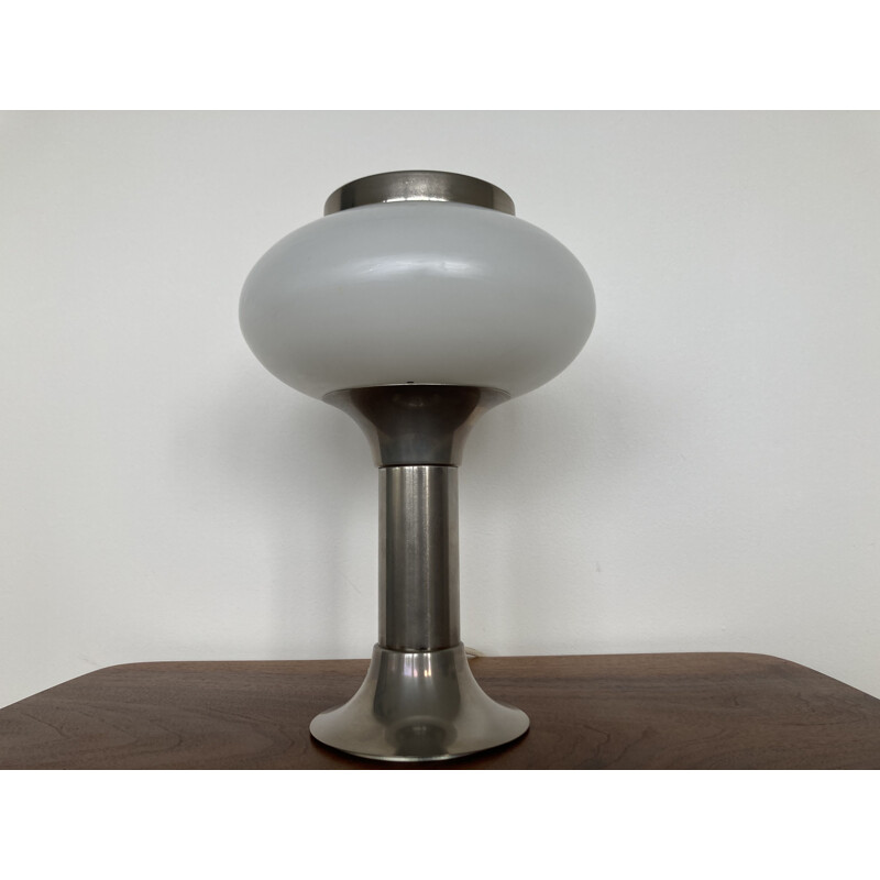 Lampe de table vintage en verre et chrome en Allemagne  1970