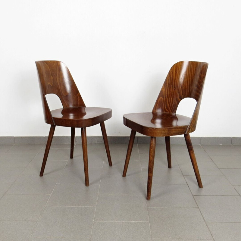 Pair of dining chair by Oswald Haertl Czechoslovakia 1960s