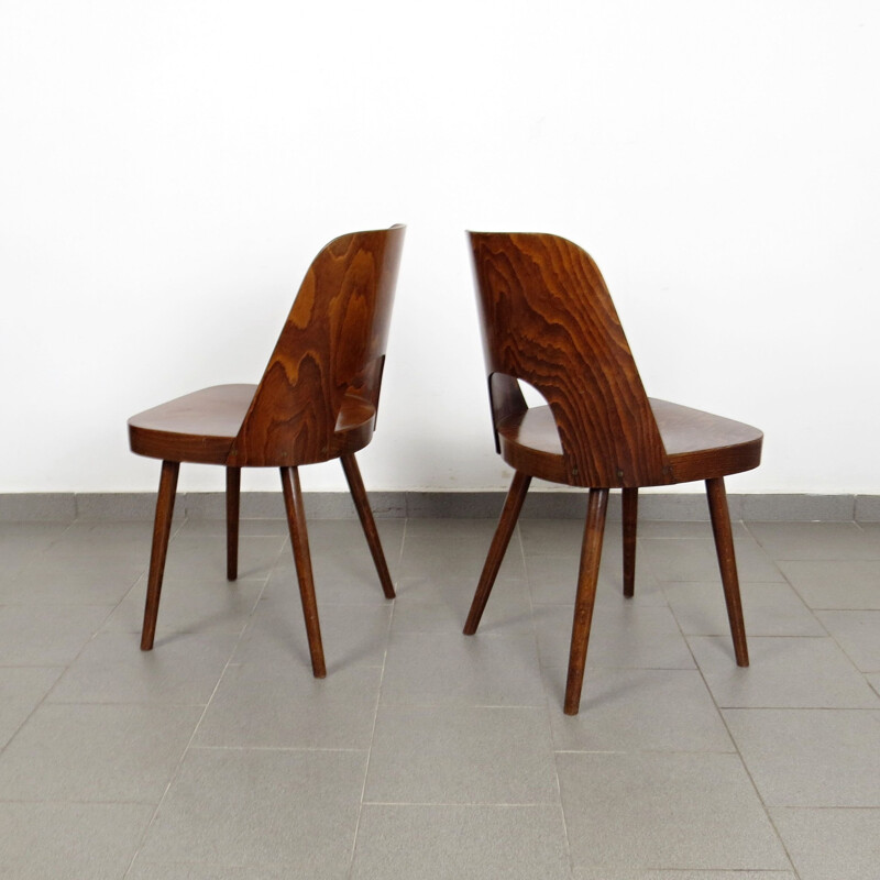 Pair of dining chair by Oswald Haertl Czechoslovakia 1960s