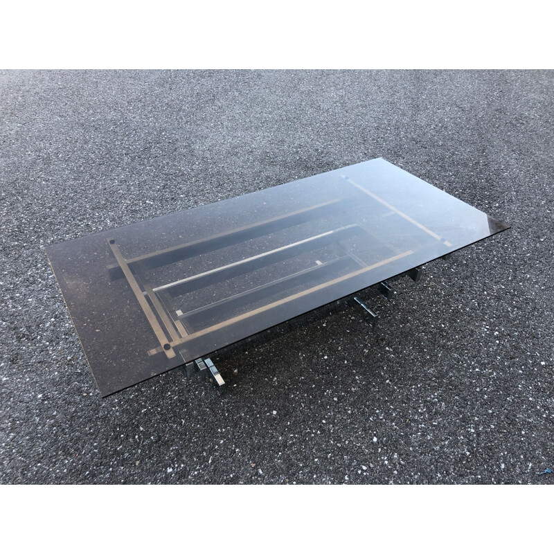 Vintage rectangular coffee table by David Hicks, Italy 1970