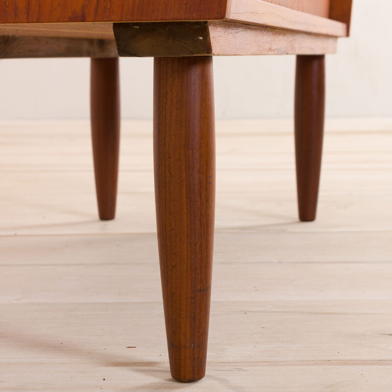 Vintage teak bookcase with a bar compartment to Johannes Sorth Danish 1950