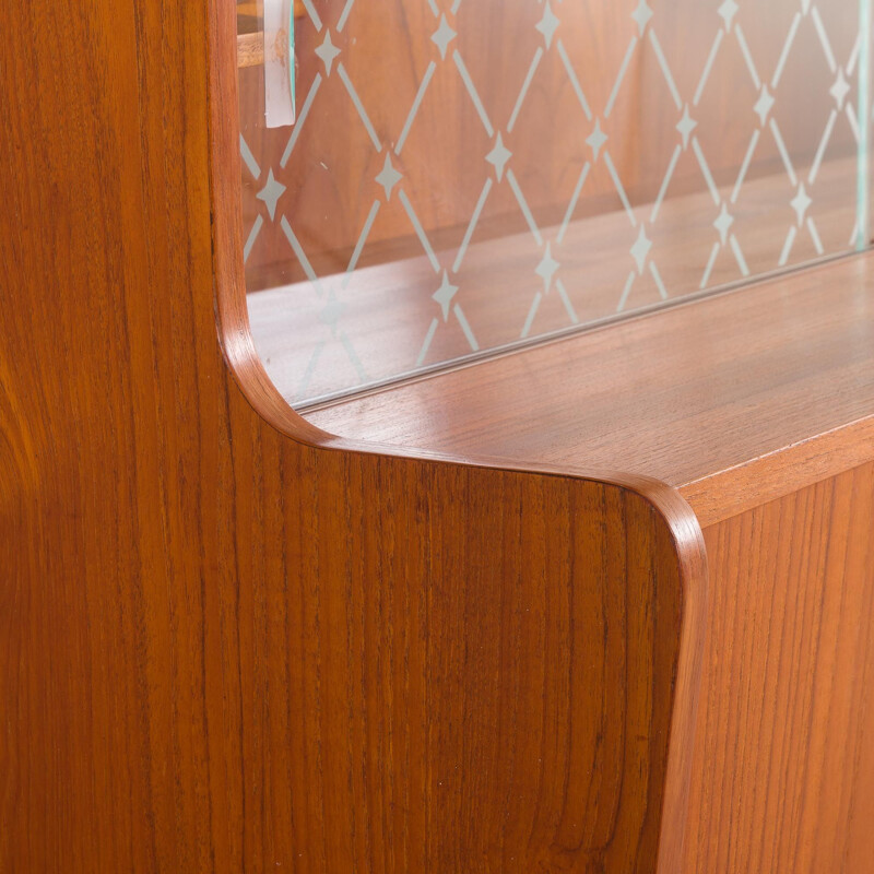 Vintage teak bookcase with a bar compartment to Johannes Sorth Danish 1950