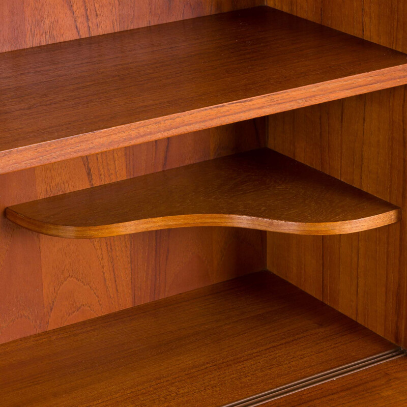 Vintage teak bookcase with a bar compartment to Johannes Sorth Danish 1950