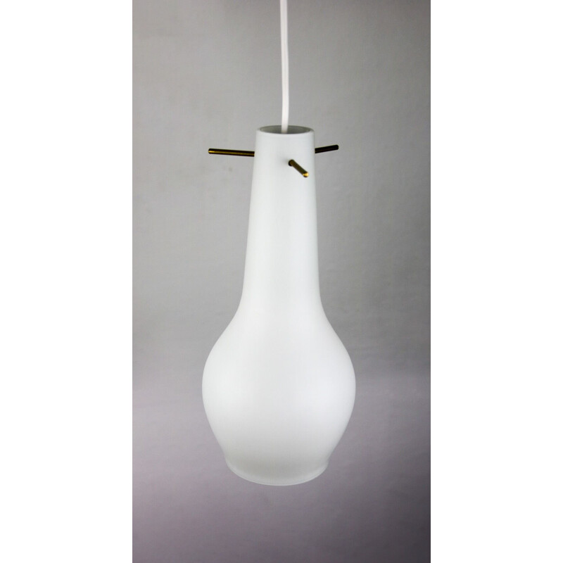 Vintage opaline glass hanging light Danish