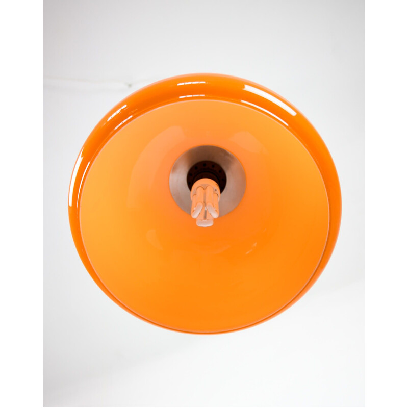 Mid-Century orange glass pendant lamp