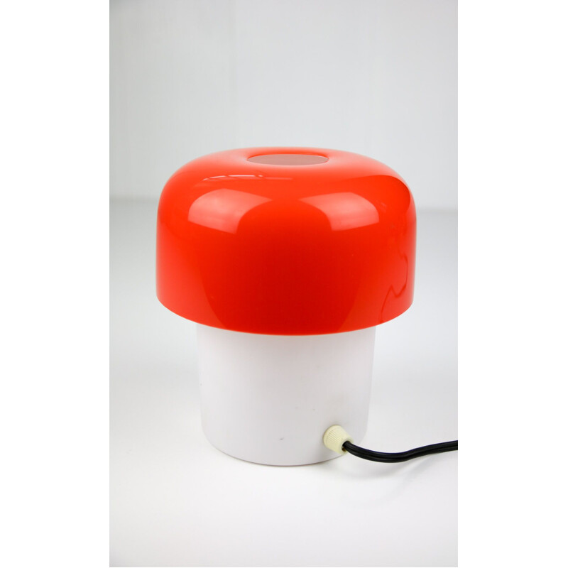 Mid-Century space age red table lamp from Luigi Massoni for Guzzini, 1970s