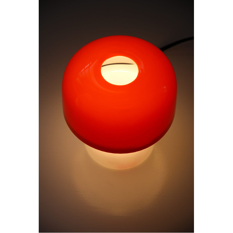 Mid-Century space age red table lamp from Luigi Massoni for Guzzini, 1970s