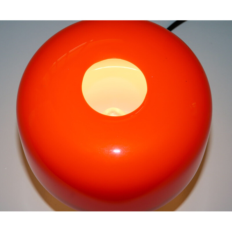 Mid-Century space age red table lamp from Luigi Massoni for Guzzini, 1970s