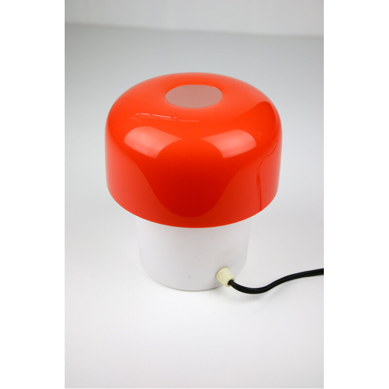 Mid-Century space age red table lamp from Luigi Massoni for Guzzini, 1970s