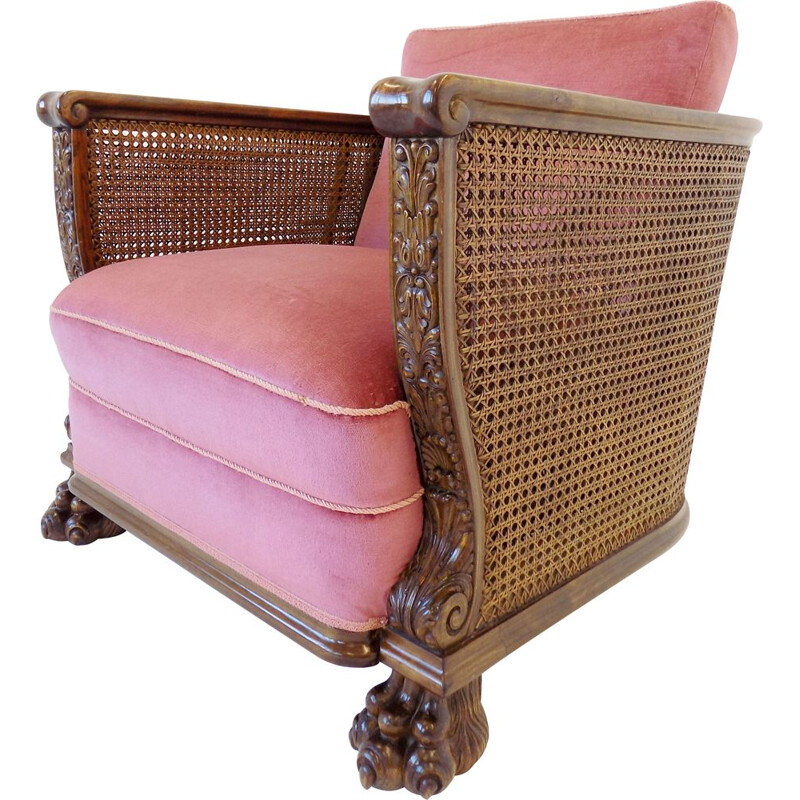 Vintage fauteuil in Duits rotanhout 1930