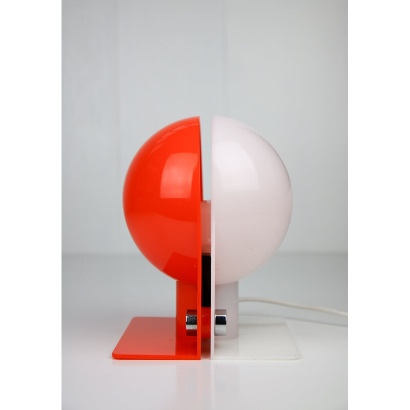 Vintage orange table lamp by Sergio Brazzoli for Guzzini, Space Age 1970