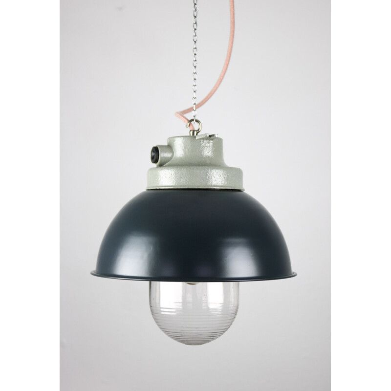 Suspension industrielle vintage en antracite de TEP