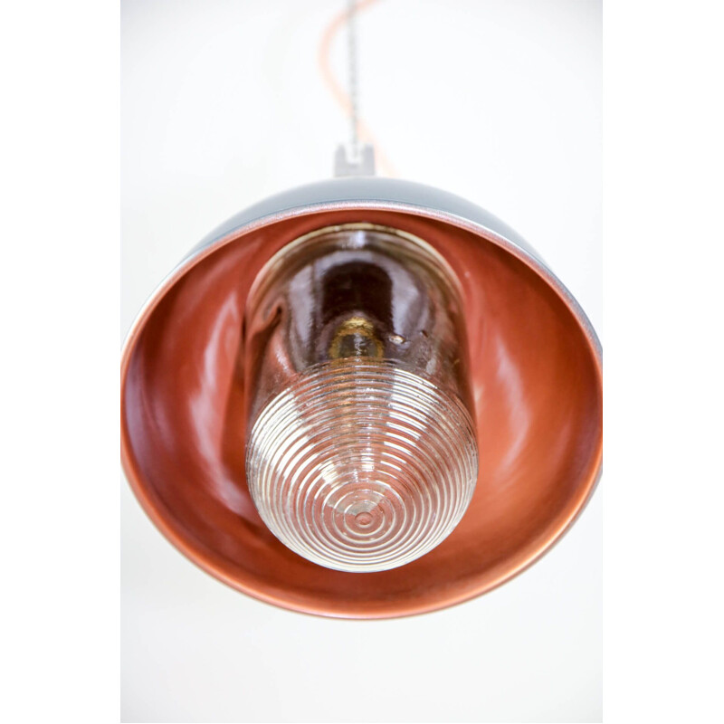 Vintage industrial small pendant lamp in antracite of TEP